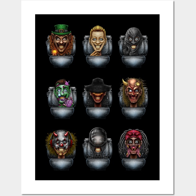 Horror toilet Monster pack 6 Wall Art by Winya